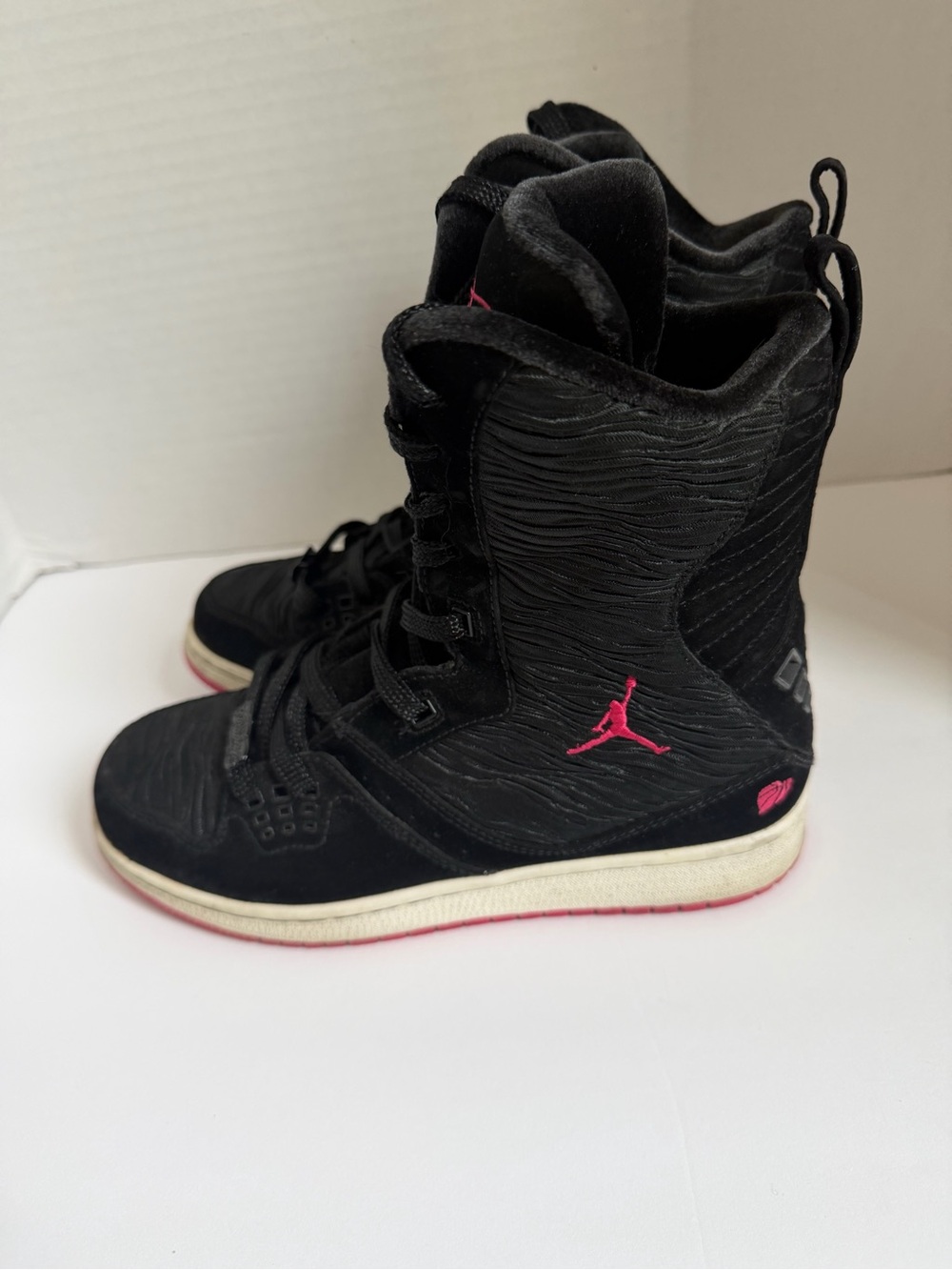 Jordan Black High-Top Sneakers with Pink Jumpma